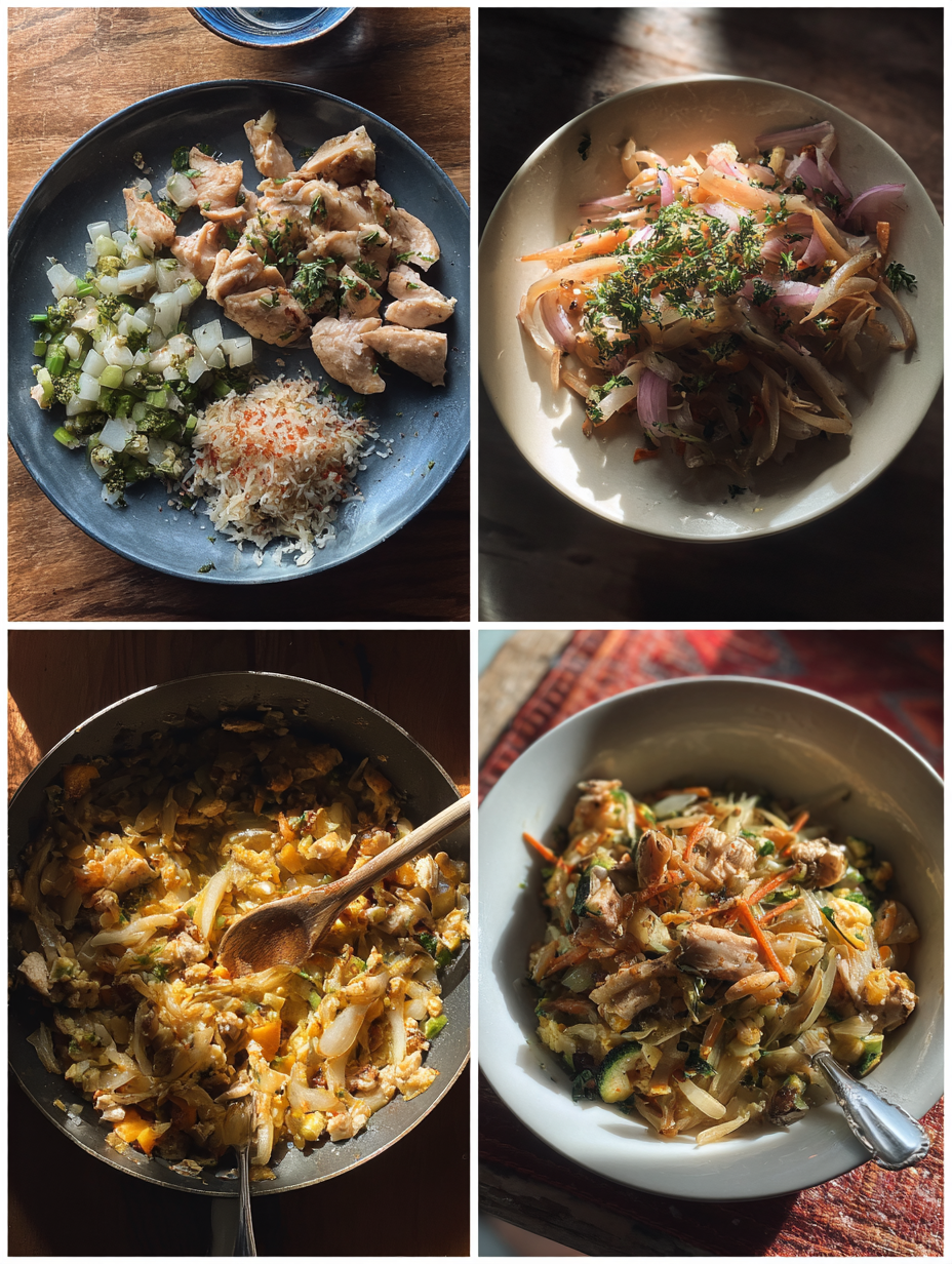 Steps for Quick Chicken  Veggie Skillet