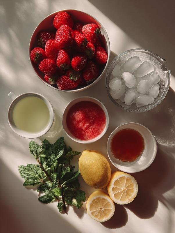 Ingredients for Strawberry Slushie Recipe A Refreshing Frozen Delight for Su
