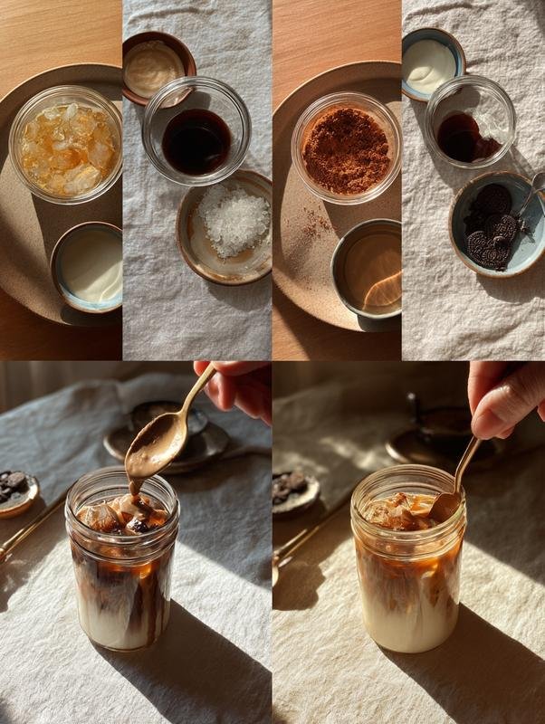 Step by step instructions for Oreo Iced Coffee Recipe