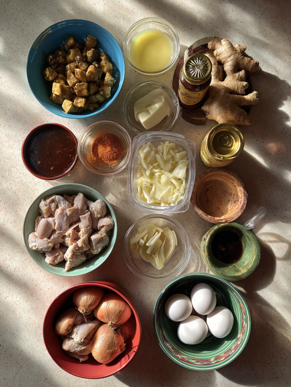 Ingredients for Air Fryer Bourbon Chicken Recipe Easy Takeout Style