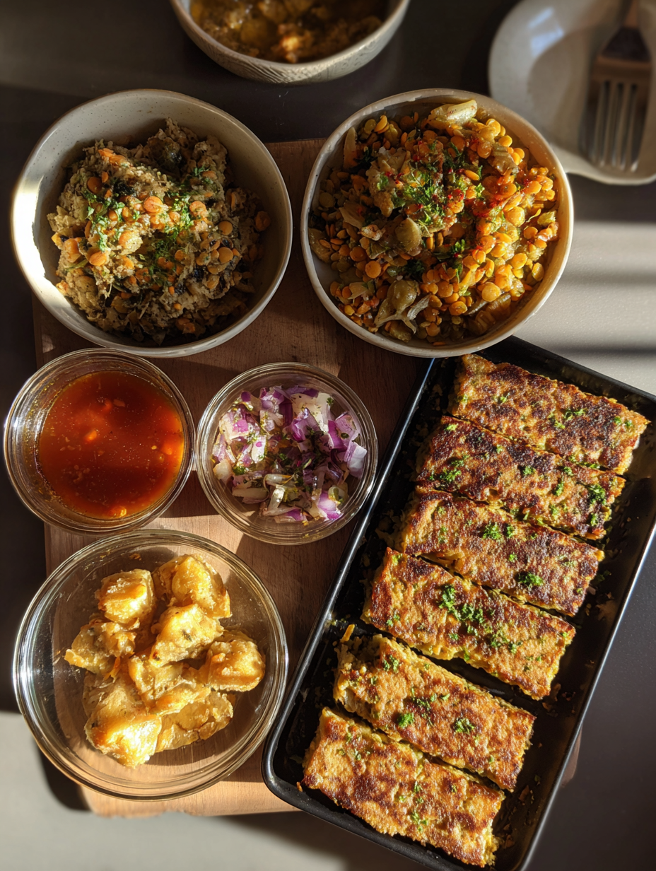 Ingredients for High-Protein Lentil  Veggie Patties