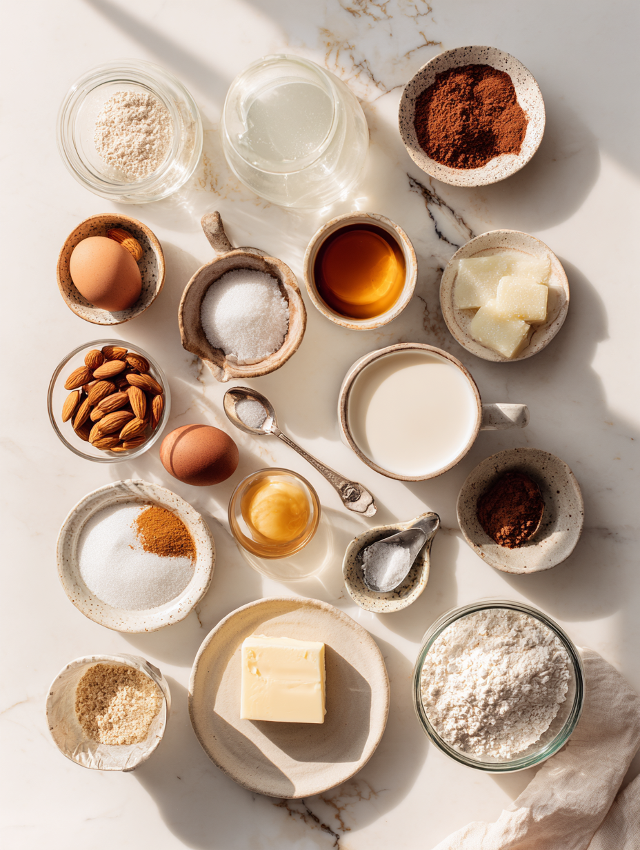 Ingredients for Almond Milk Iced Latte Recipe A Dairy-Free Delight for Coffe
