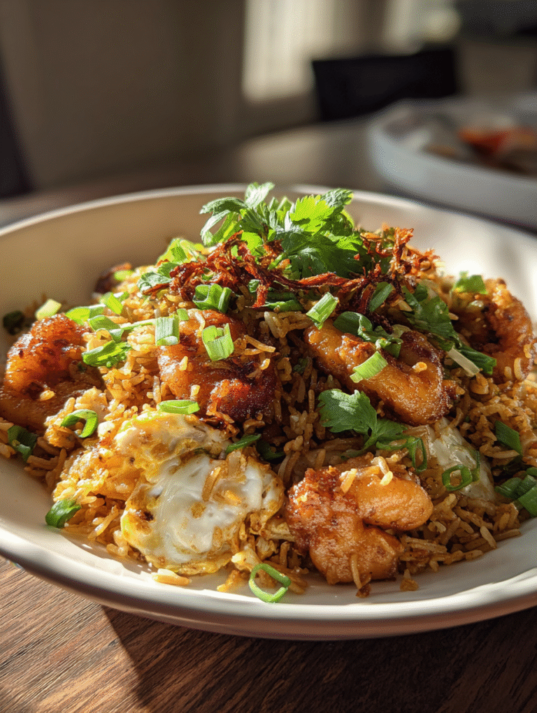 High Protein Crispy Garlic Chicken Fried Rice Recipe for Din