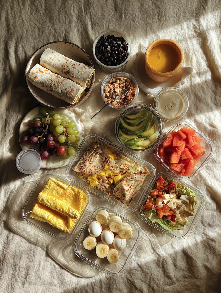 Ingredients for Protein-Packed Breakfast Burritos  Freezer Friendly Meal Pre