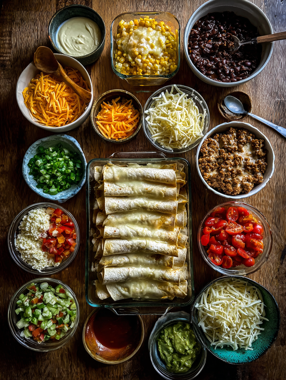 Ingredients for Ground Beef Enchilada Skillet  Family Friendly Comfort Meal
