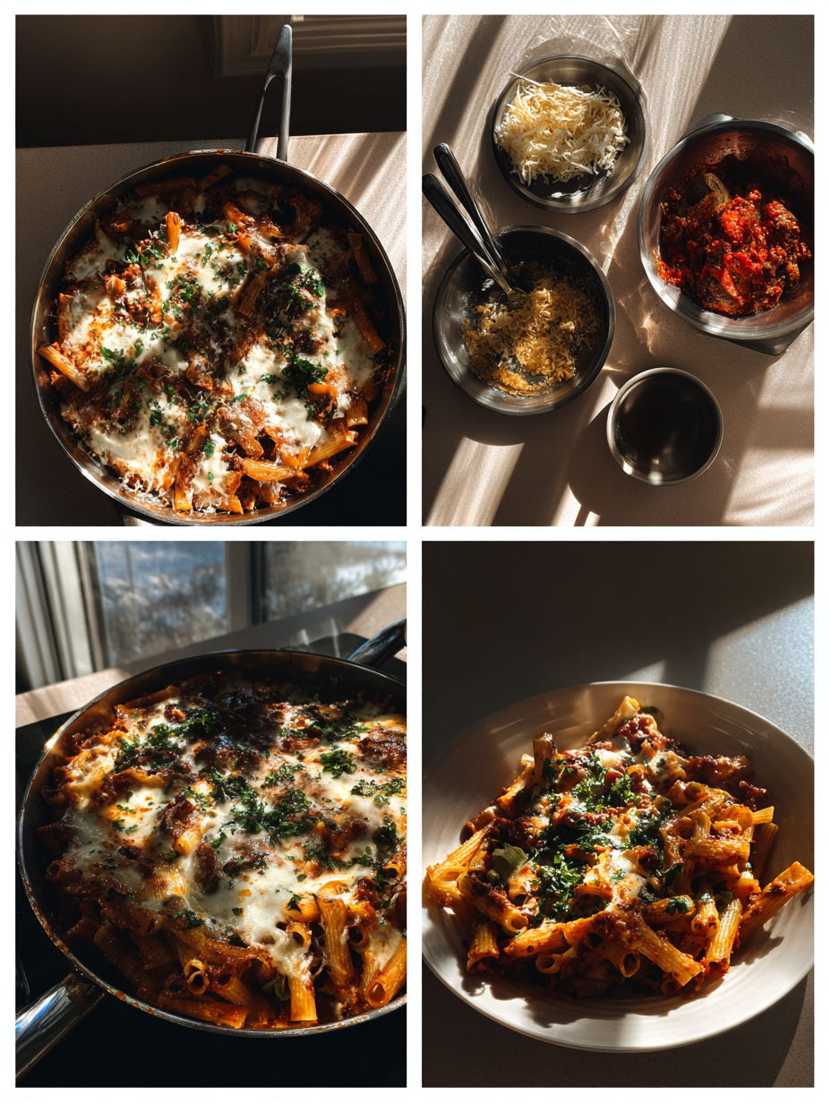 Steps for Easy One Pan Baked Ziti