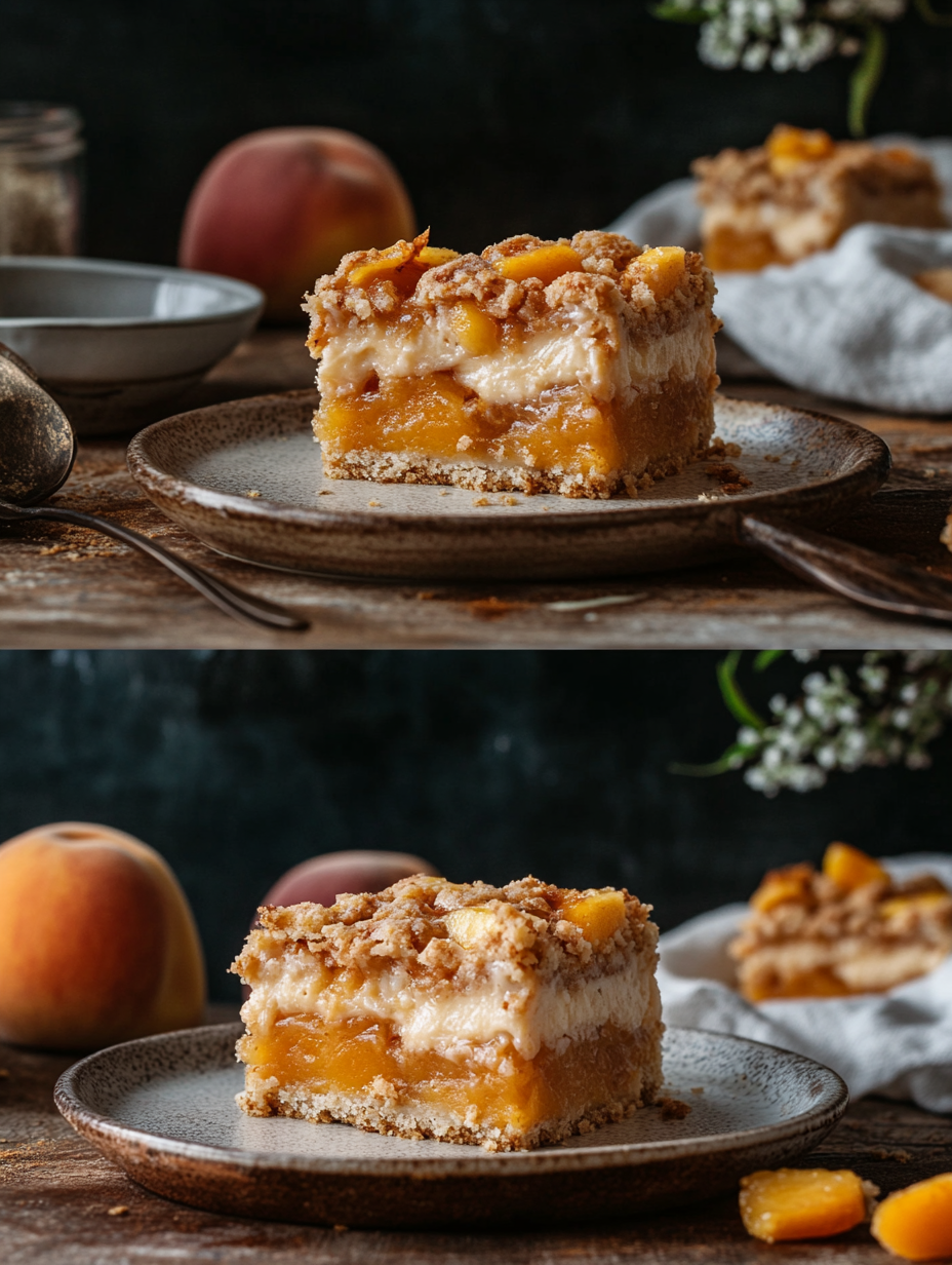 Steps for Peach Cobbler Cheesecake Bars