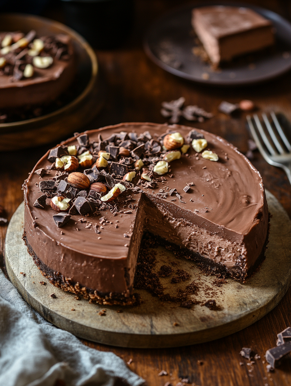 Chocolate Hazelnut No Bake Cheesecake