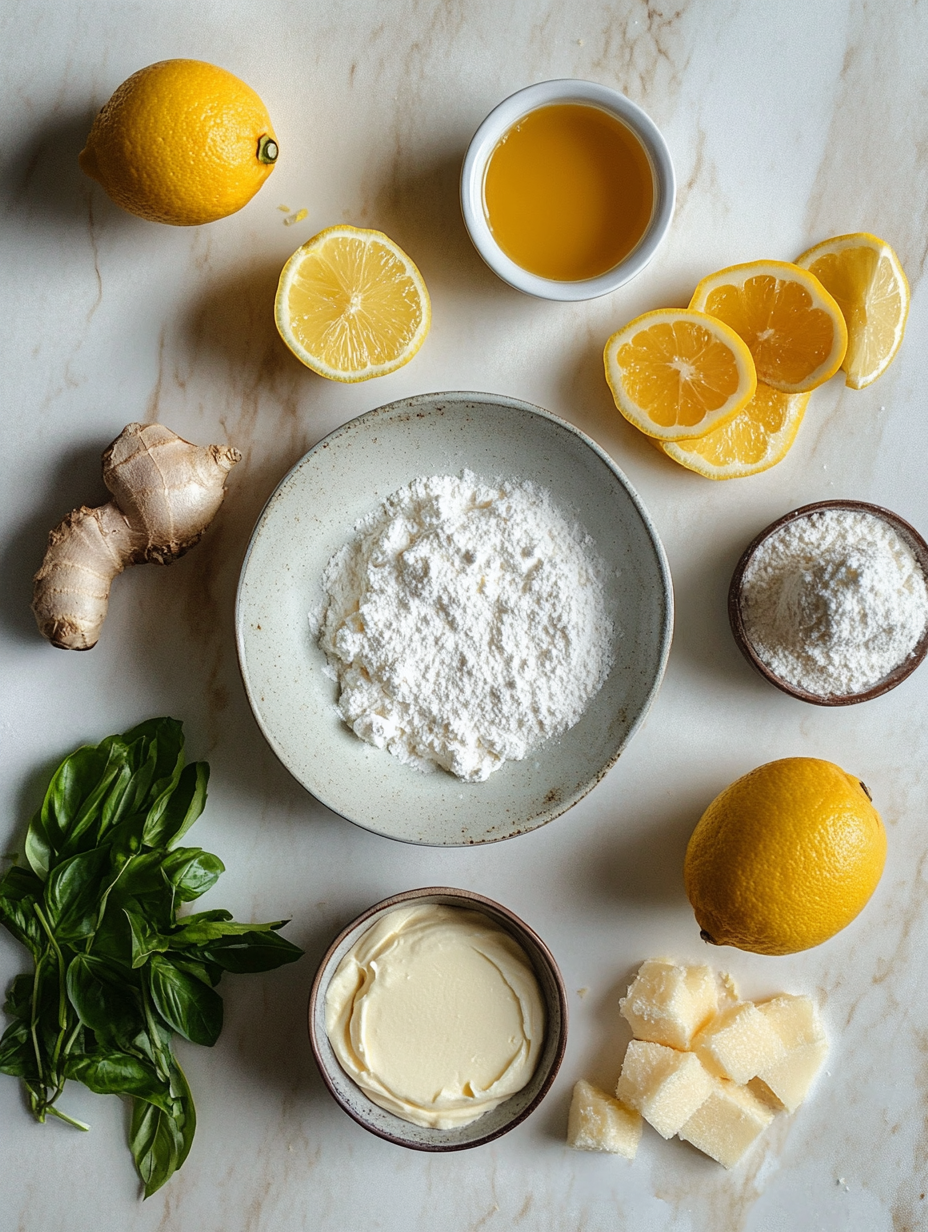 Ingredients for No Bake Lemon Cream Cheesecake