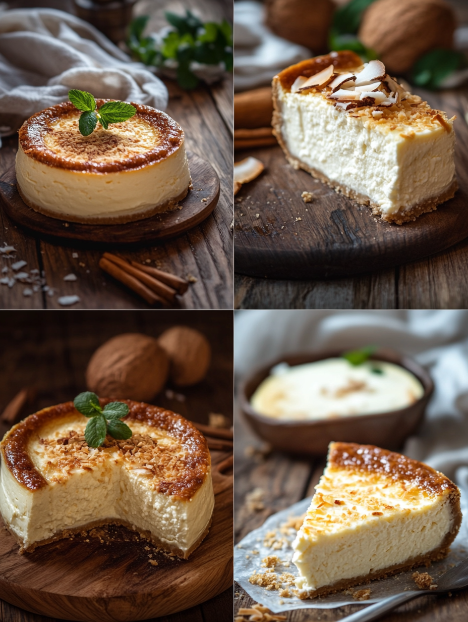 Steps for Baked Coconut Cheesecake