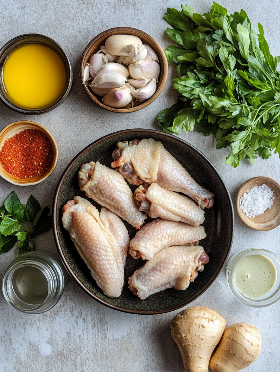 Ingredients for Air Fryer Chicken Wings Crispy  Delicious