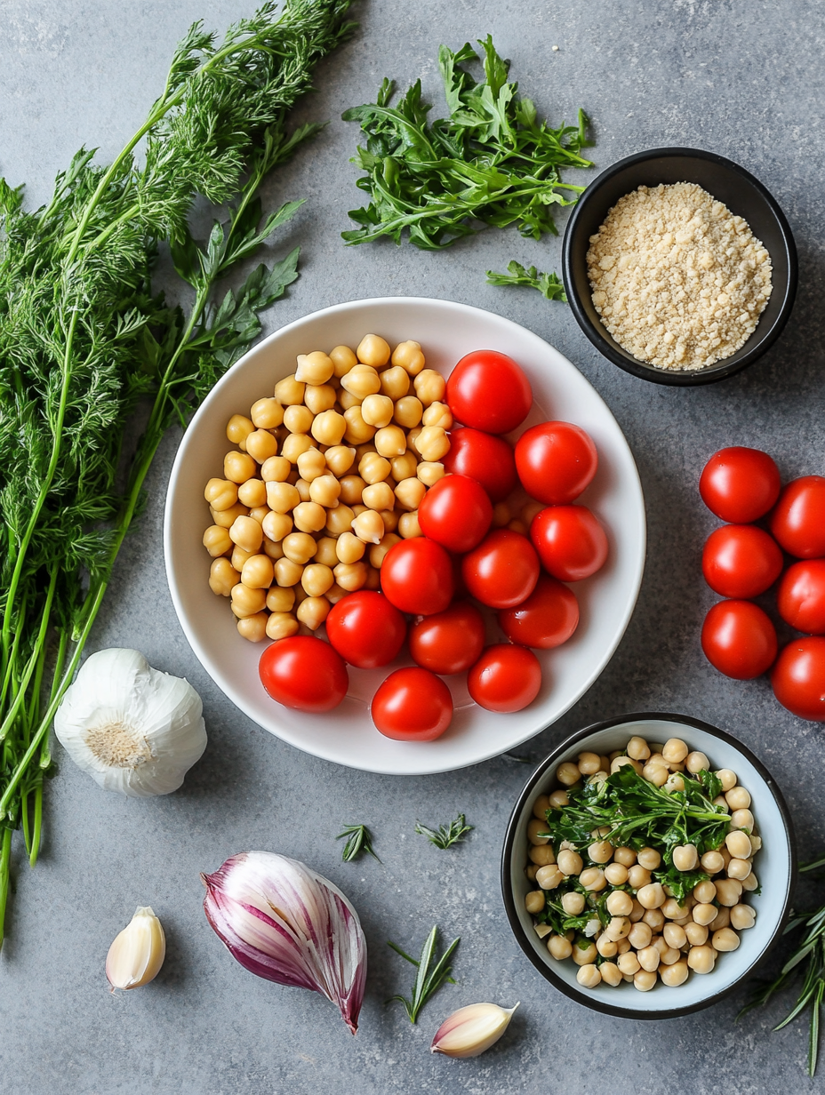 Ingredients for 30-Minute Mediterranean Chickpea Salad