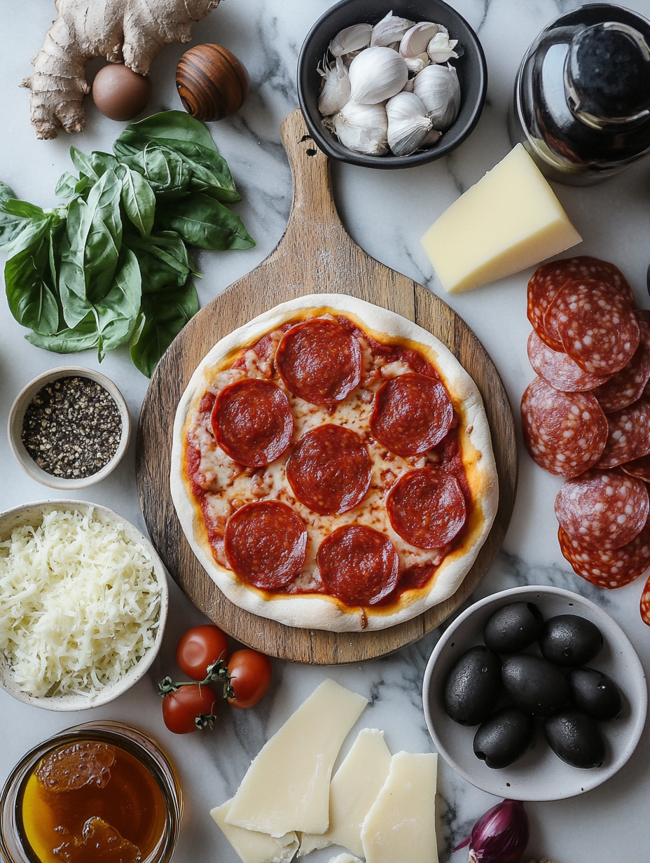 Ingredients for Air Fryer Pizza Quick  Easy Recipe