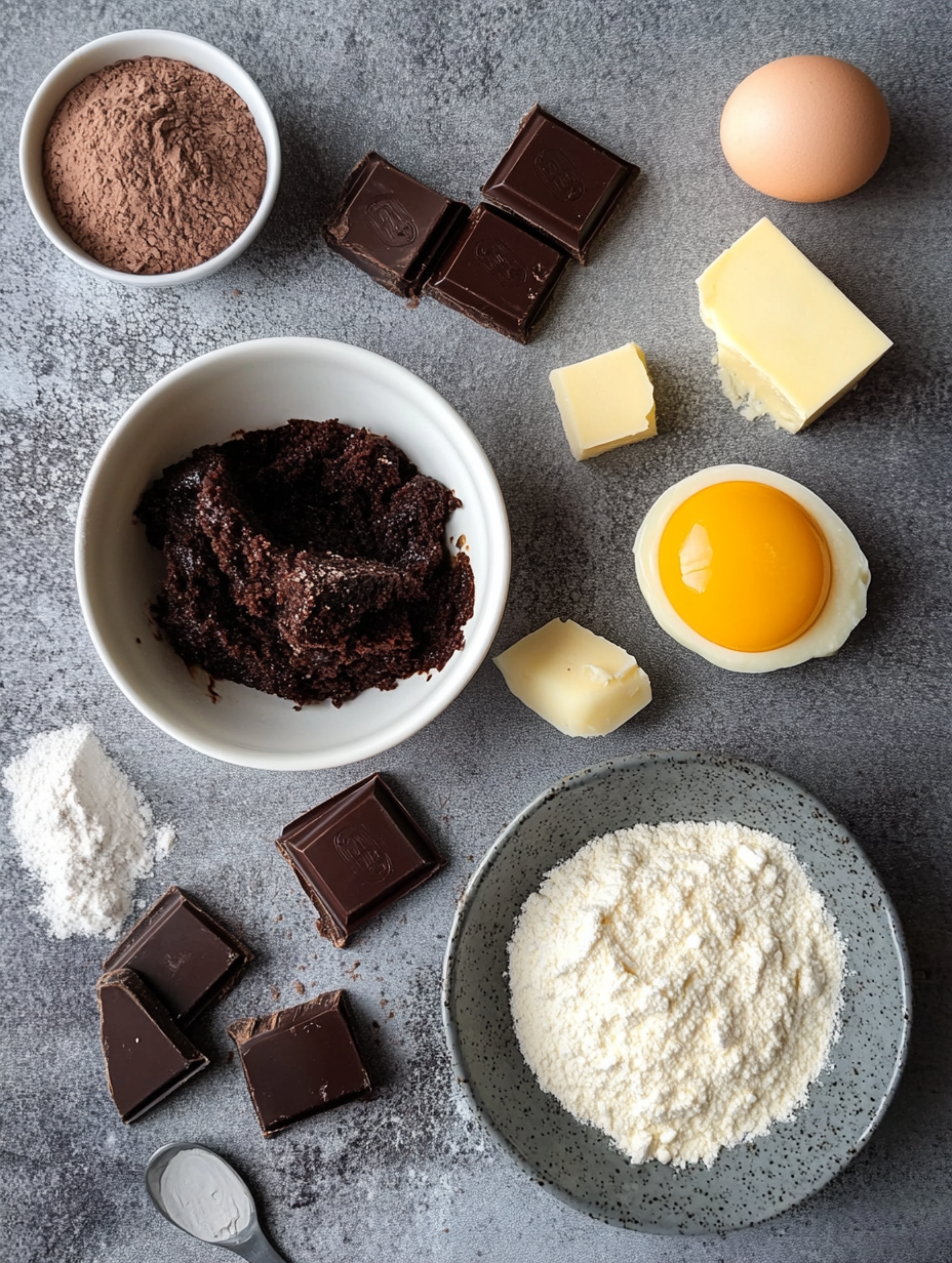 Ingredients for Air Fryer Chocolate Lava Cake
