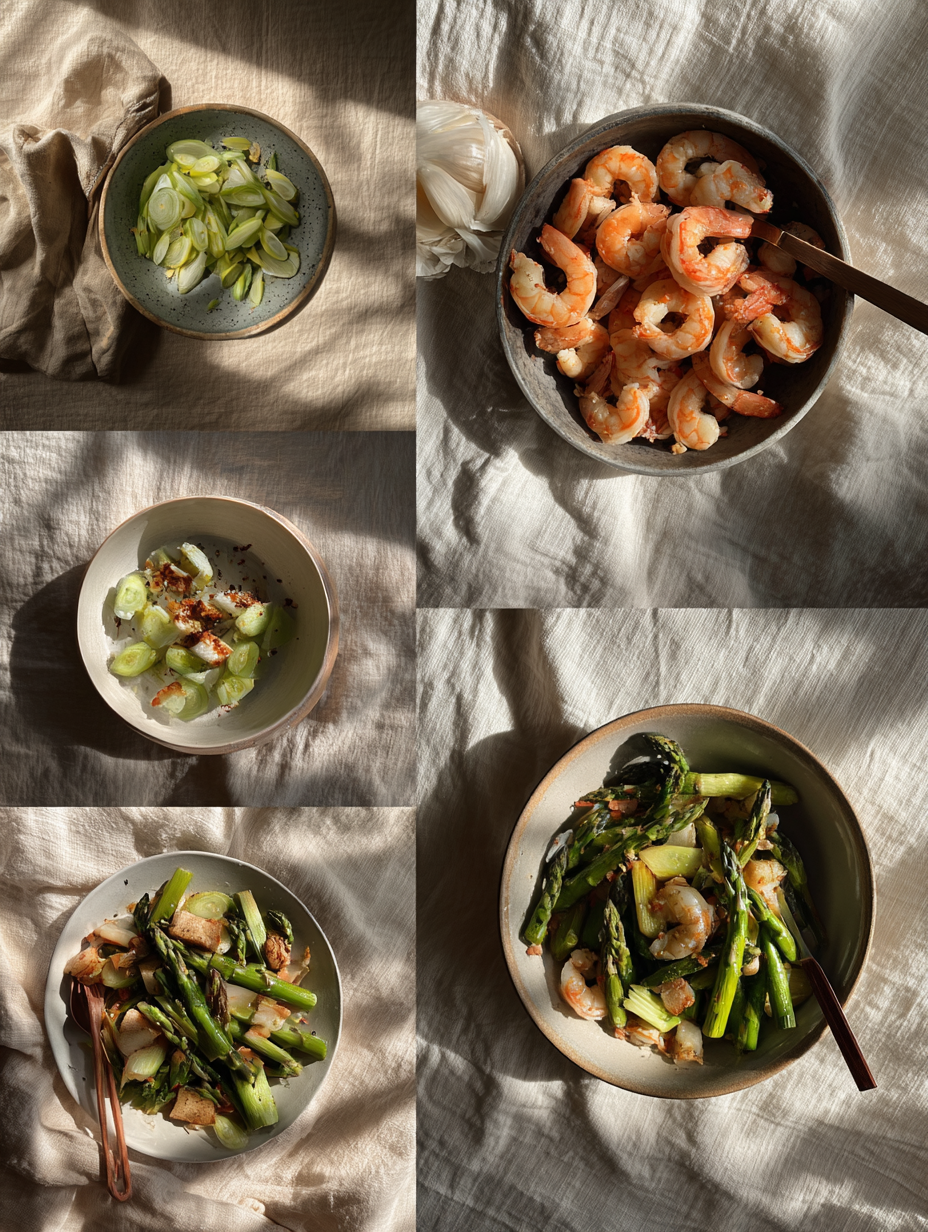 Steps for One Pan Shrimp and Asparagus