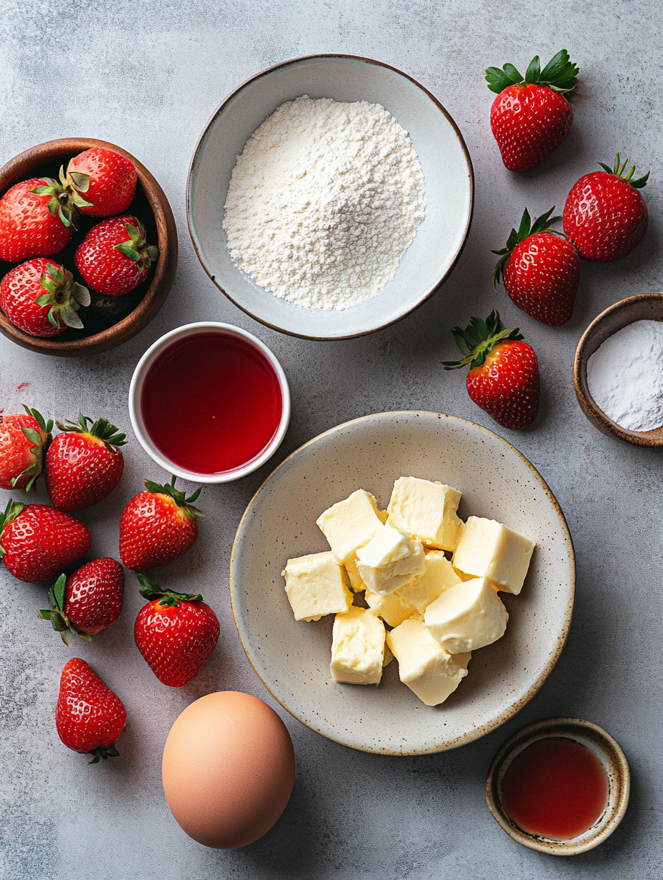 Ingredients for Strawberry Shortcake Cheesecake