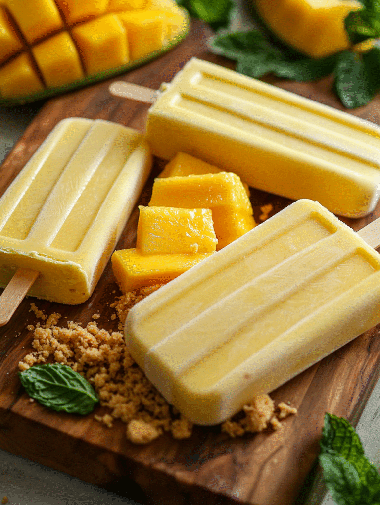 Mango Cheesecake Popsicles