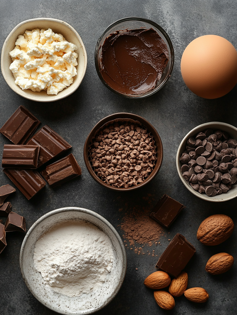 Ingredients for Mini Chocolate Cheesecake Cups