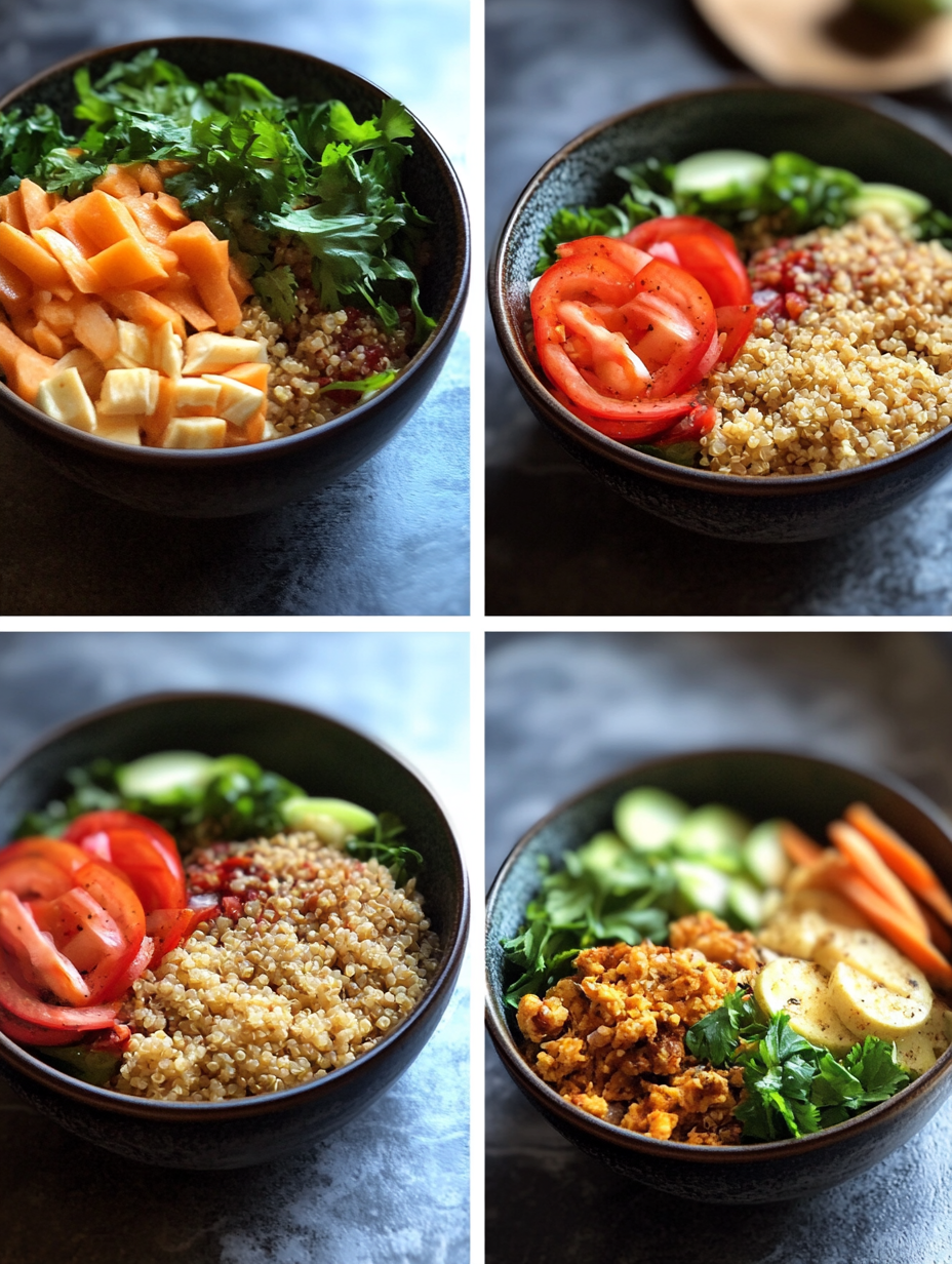 Steps for Healthy Air Fryer Quinoa Bowl