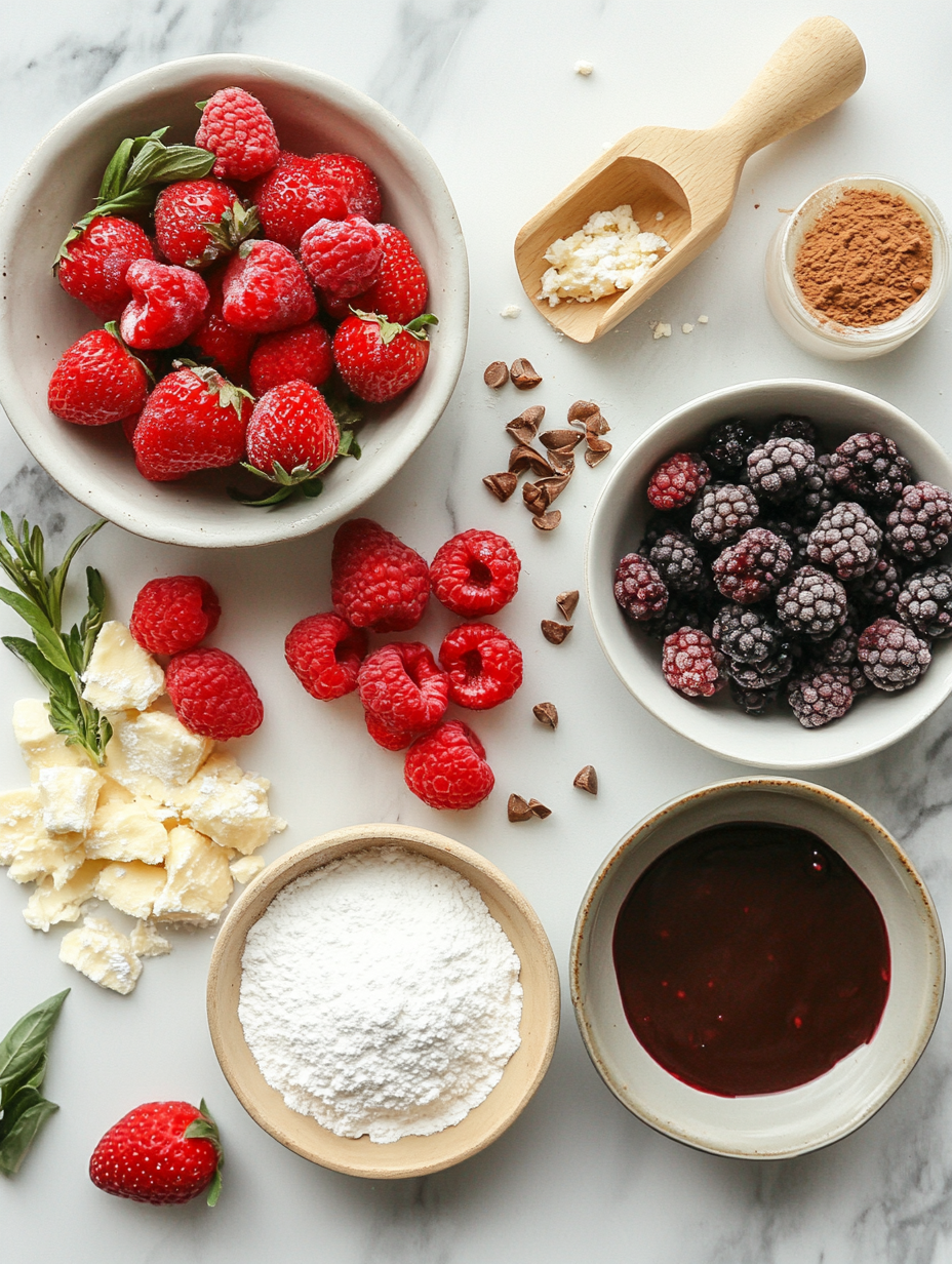 Ingredients for No Bake Berry Cheesecake