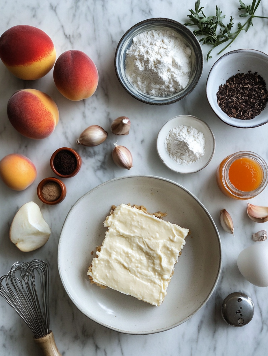 Ingredients for Peach Cheesecake Bars