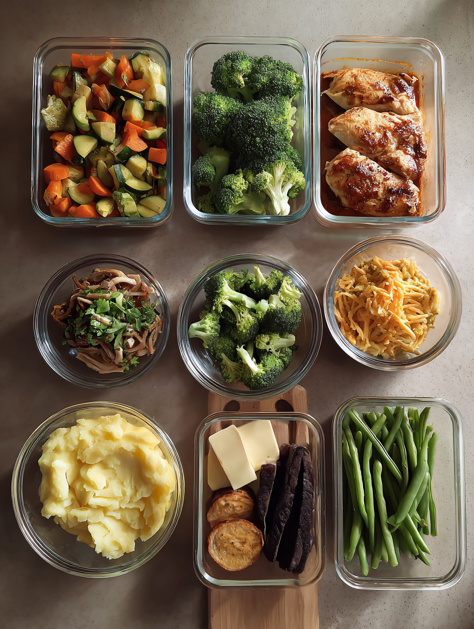 Ingredients for Easy One Pan Veggie and Chicken Bake