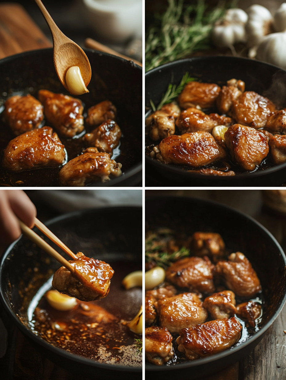 Steps for One Pan Honey Garlic Chicken