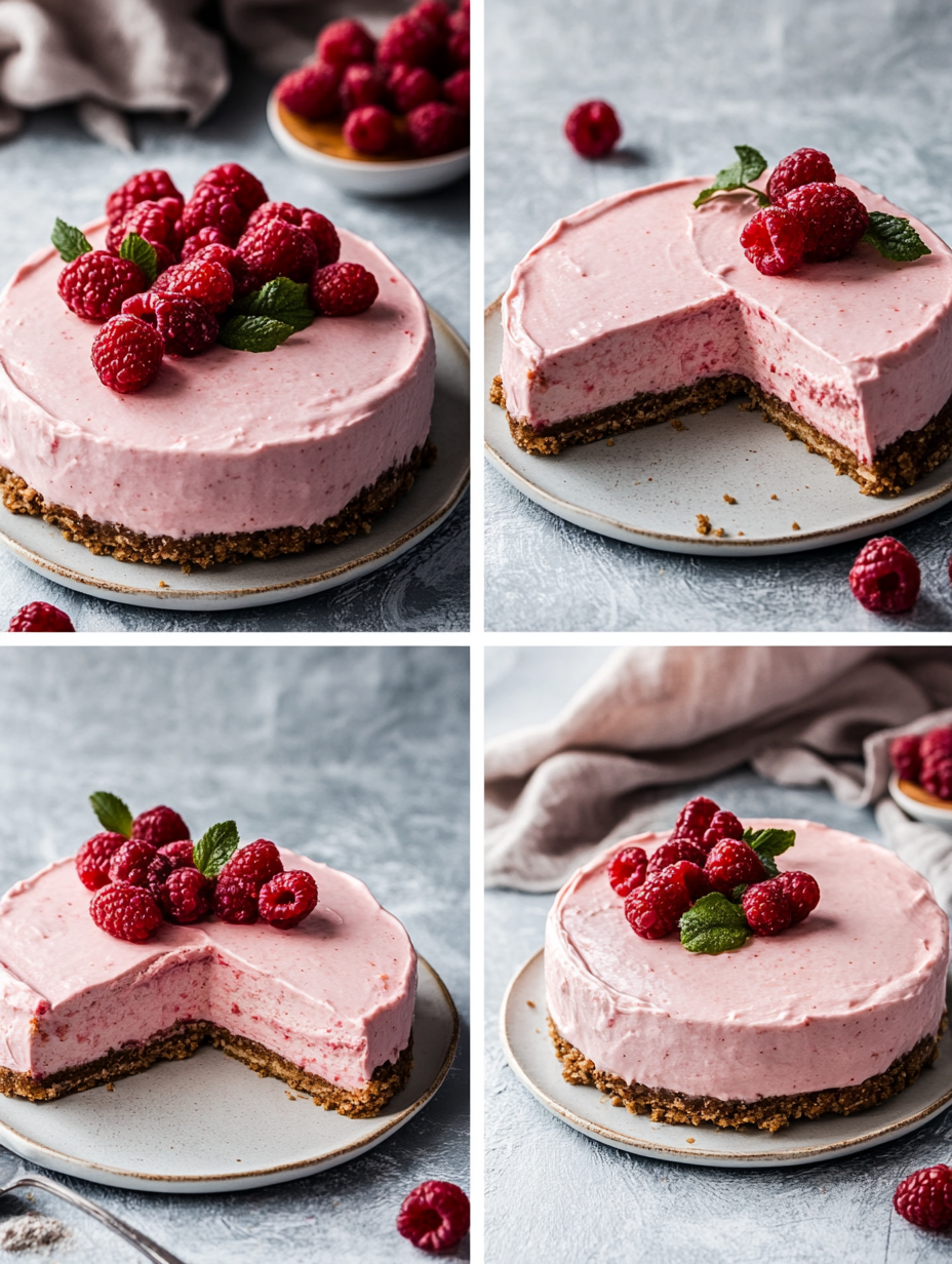 Steps for No Bake Raspberry Cheesecake