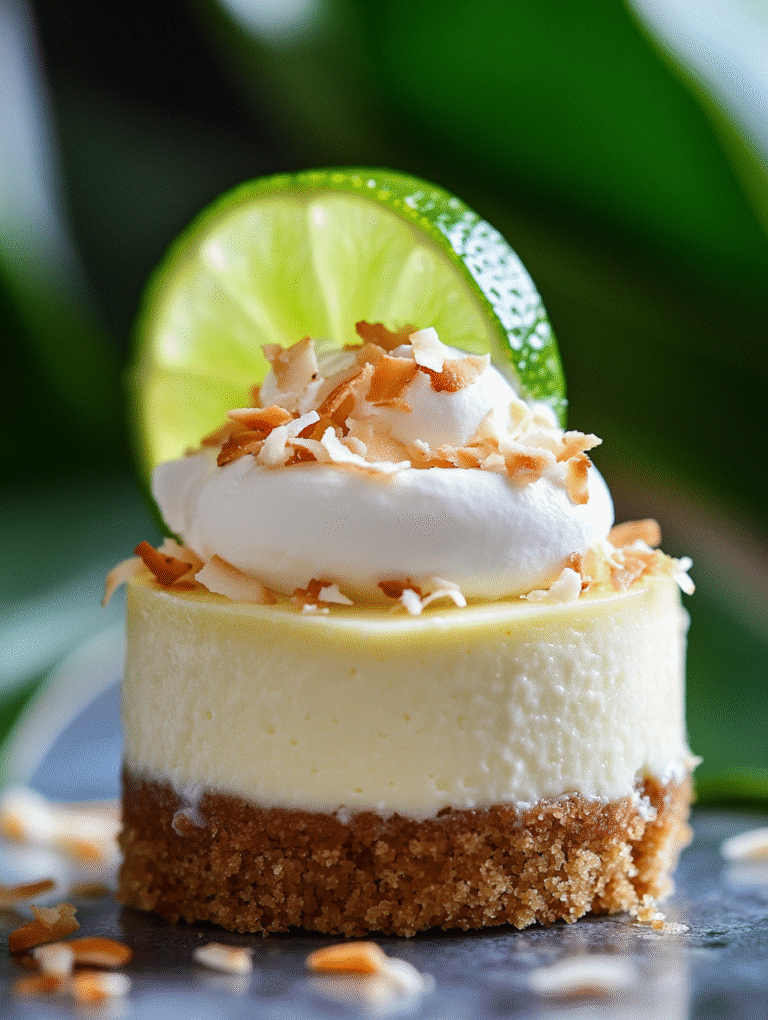 Coconut Lime Mini Cheesecakes