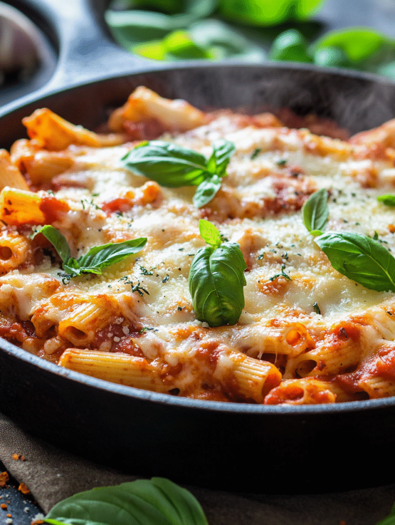 Easy One Pan Baked Ziti