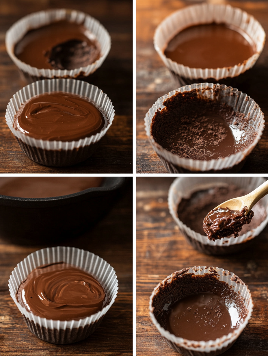 Steps for Mini Chocolate Cheesecake Cups