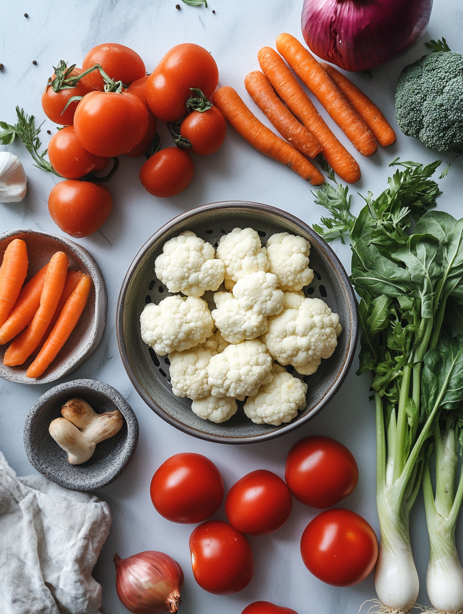 Ingredients for Air Fryer Vegetable Medley Easy and Tasty
