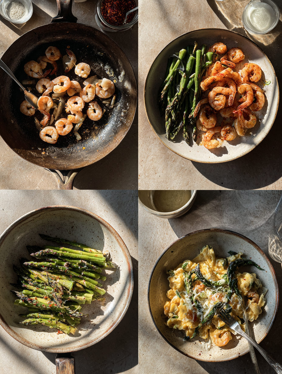 Steps for One Pan Shrimp and Asparagus