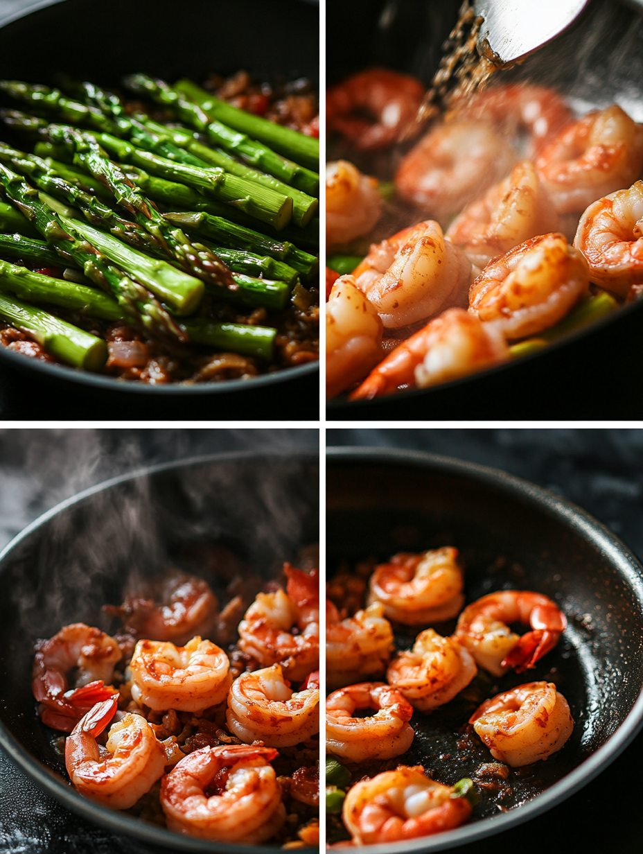 Steps for One Pan Shrimp and Asparagus