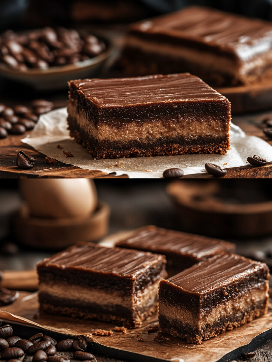 Steps for Mocha Cheesecake Bars