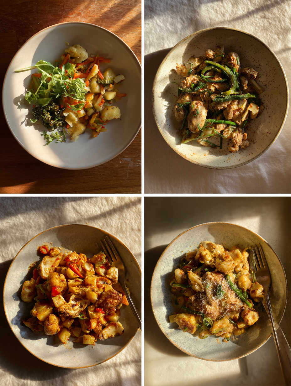 Steps for Easy One Pan Veggie and Chicken Bake