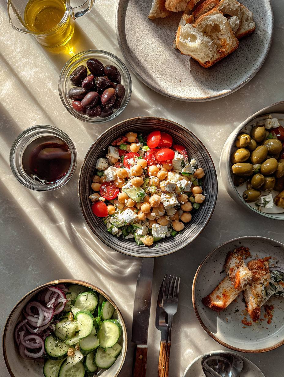 Ingredients for 30-Minute Mediterranean Chickpea Salad