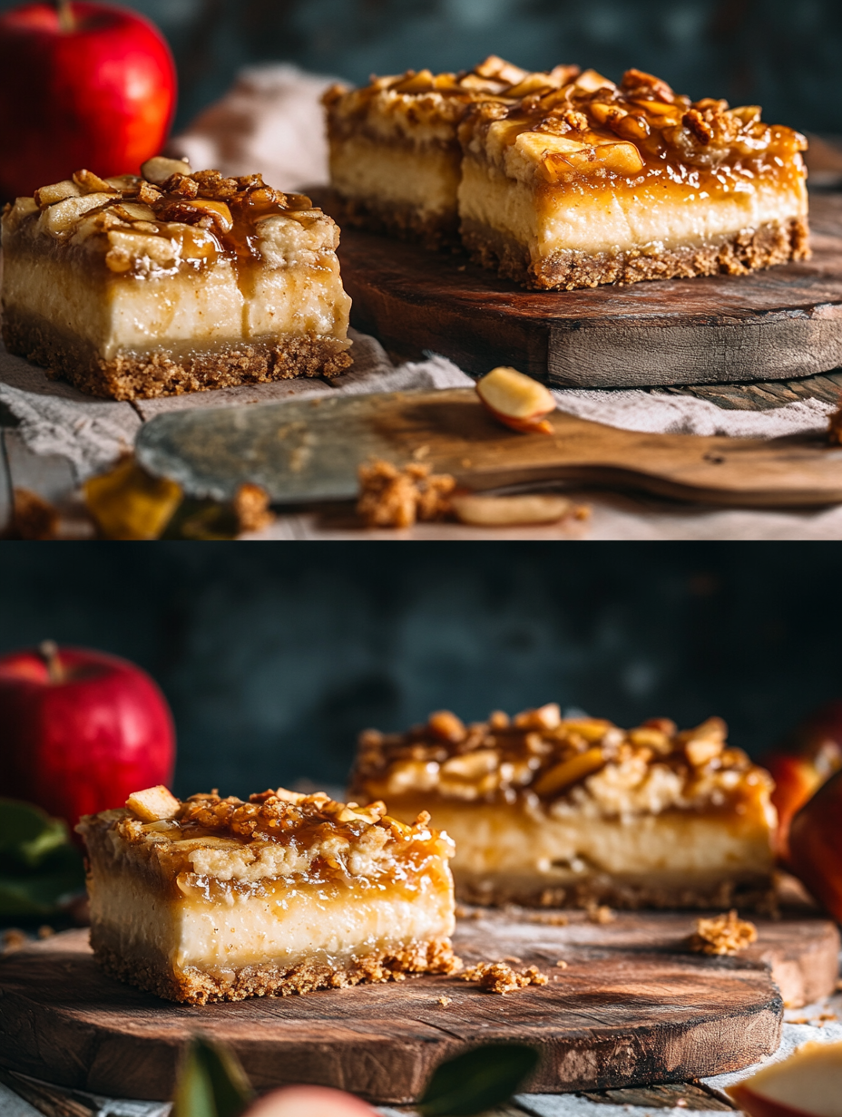 Steps for Caramel Apple Cheesecake Bars