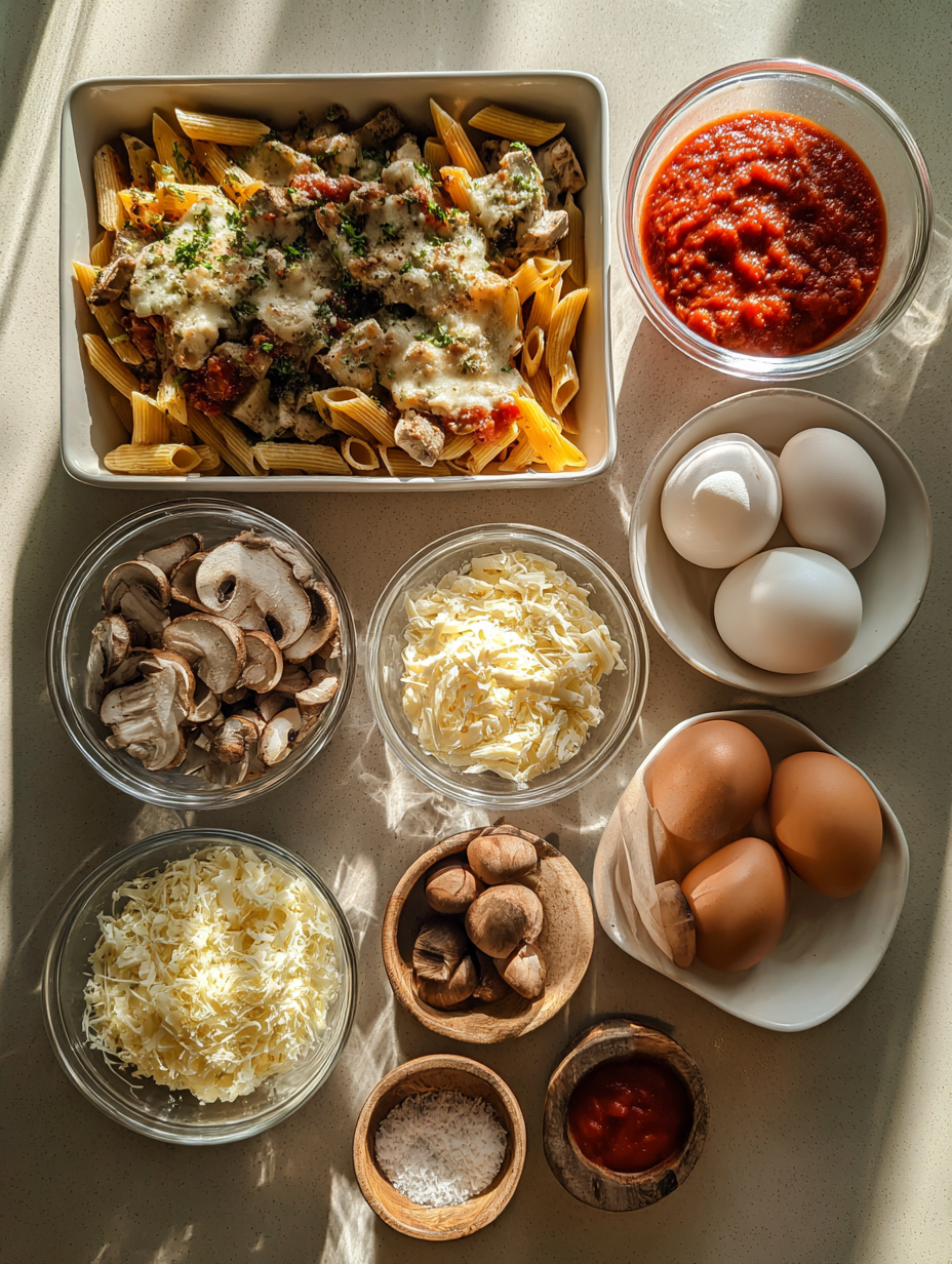 Ingredients for Easy One Pan Baked Ziti