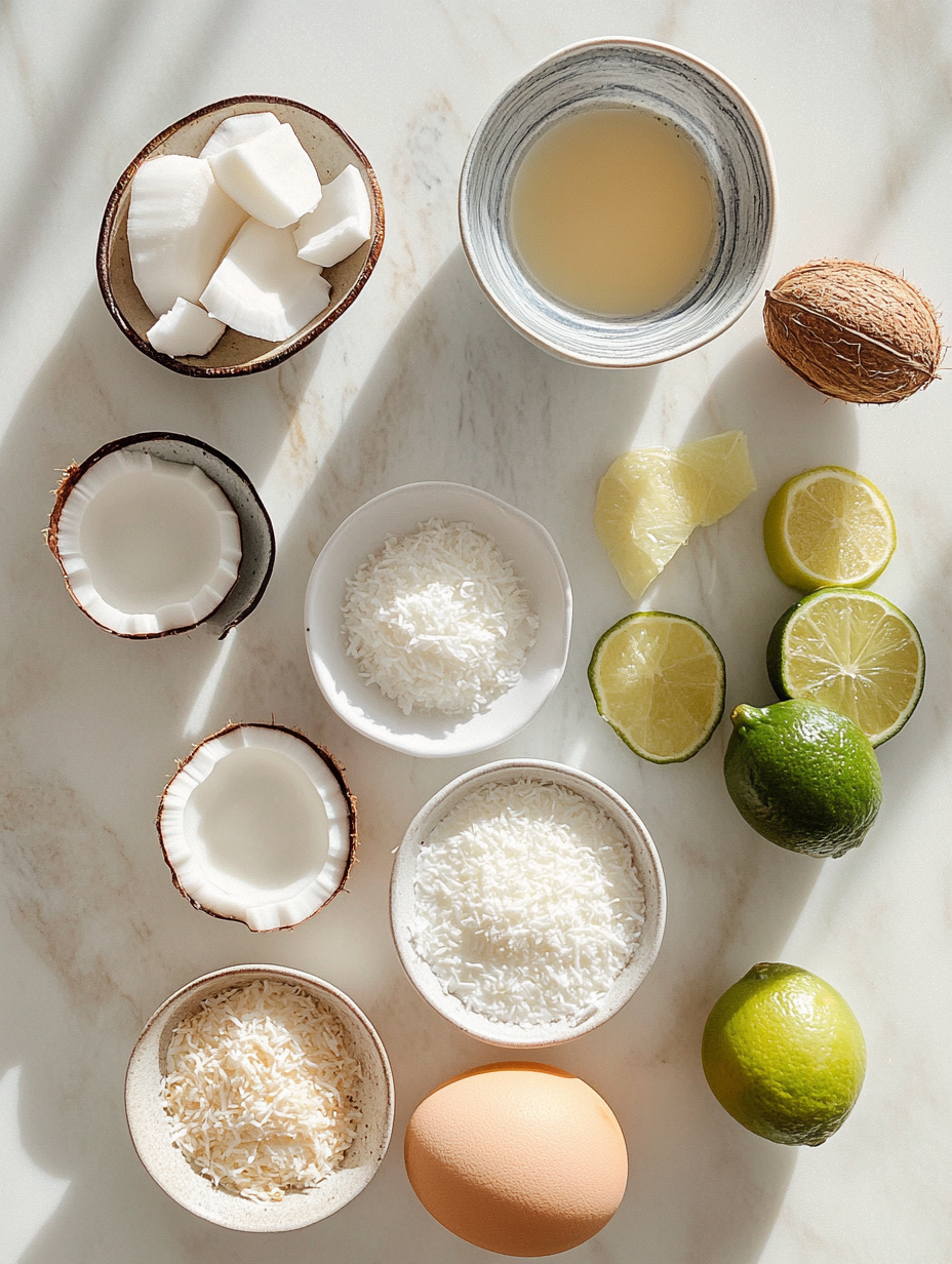 Ingredients for Coconut Lime Mini Cheesecakes