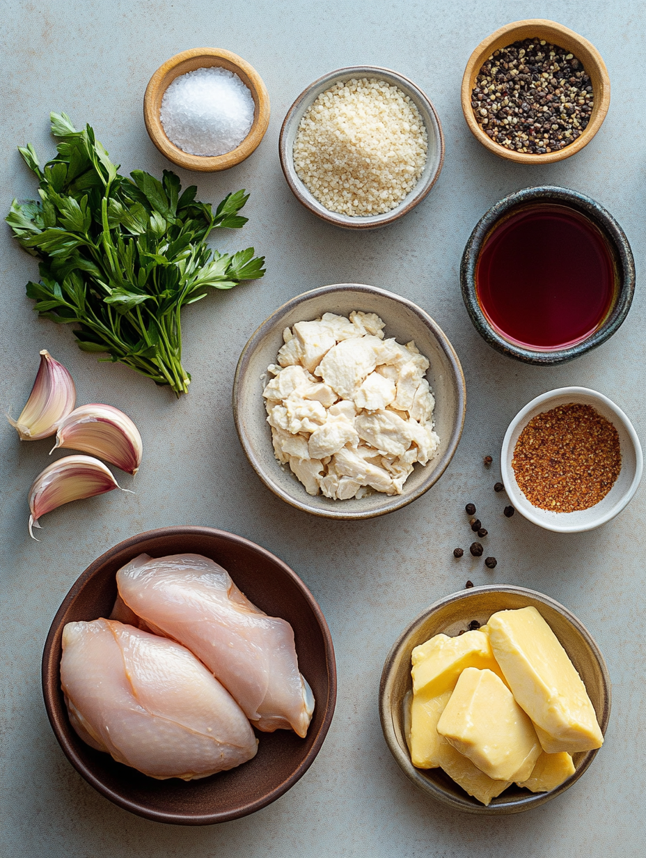 Ingredients for Quick 30-Minute Creamy Garlic Chicken