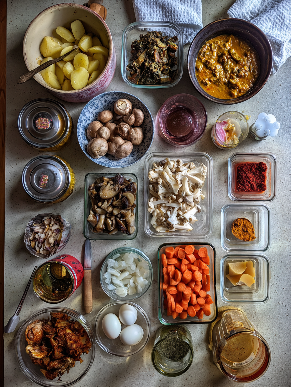 Ingredients for Easy 30-Minute Vegetable Curry