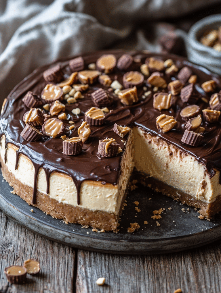 No Bake Peanut Butter Cup Cheesecake