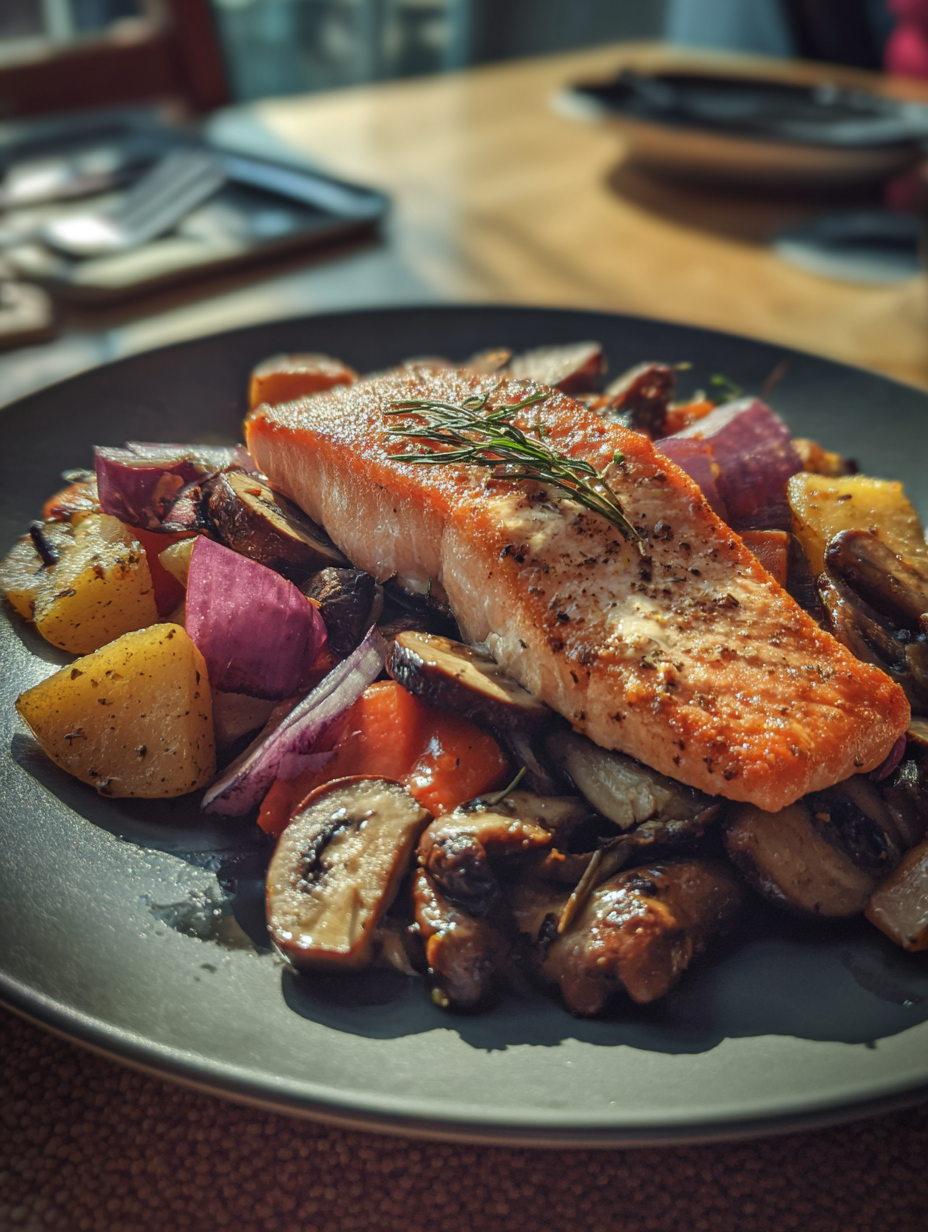 One Pan Teriyaki Salmon and Veggies