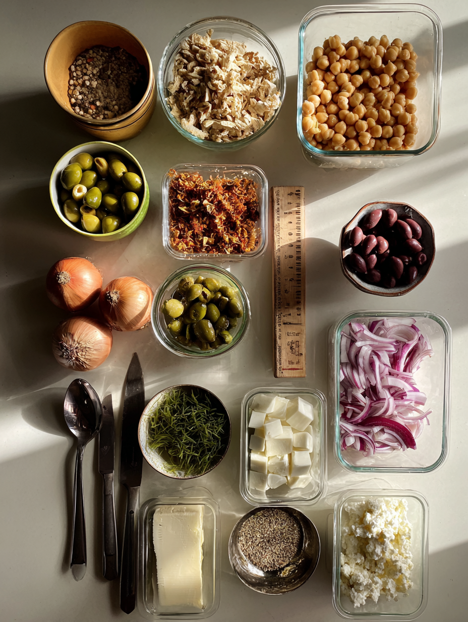 Ingredients for 30-Minute Mediterranean Chickpea Salad
