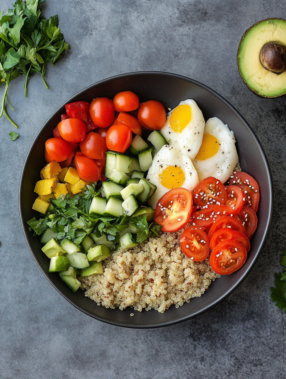 Ingredients for Healthy Air Fryer Quinoa Bowl