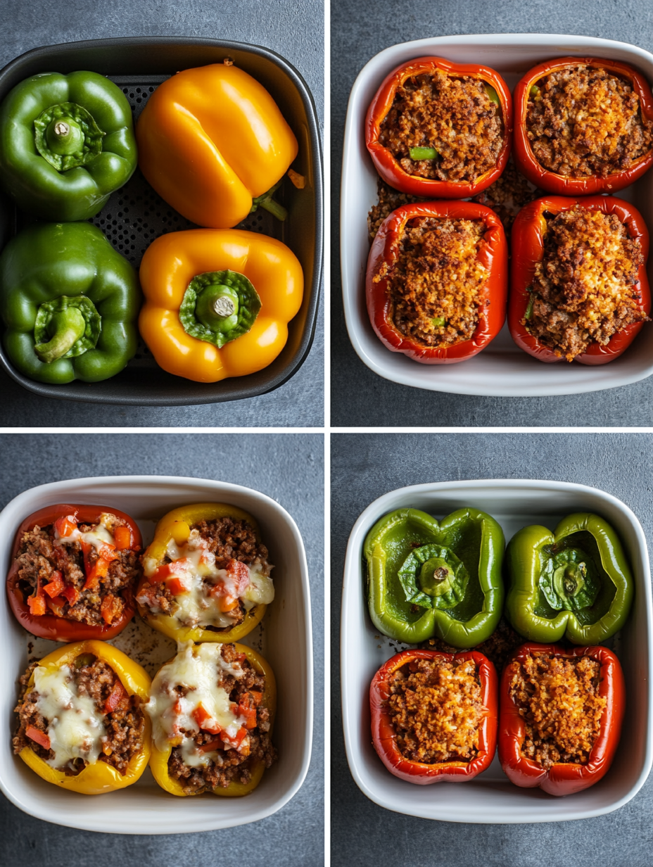 Steps for Gourmet Air Fryer Stuffed Peppers