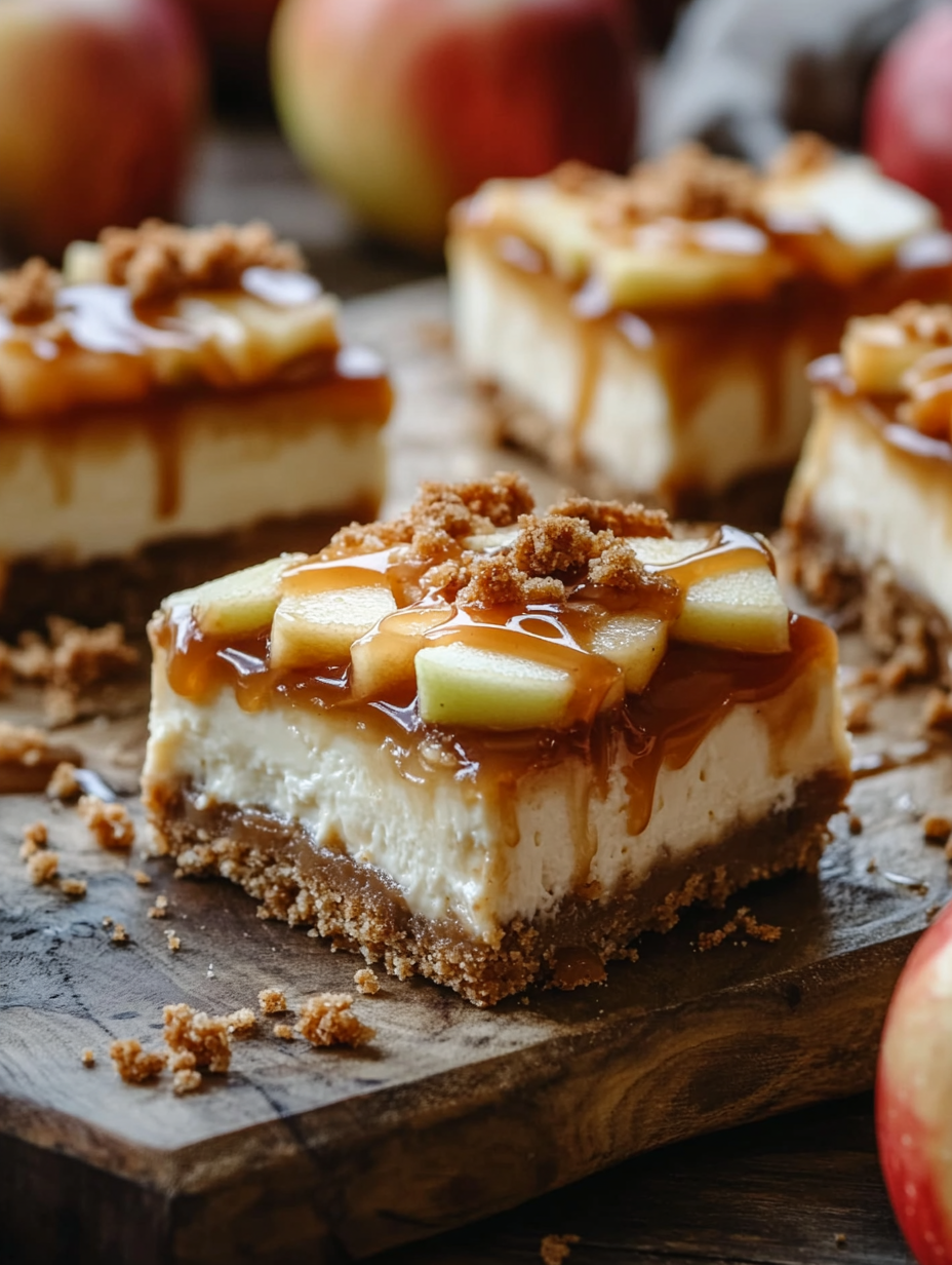 Caramel Apple Cheesecake Bars