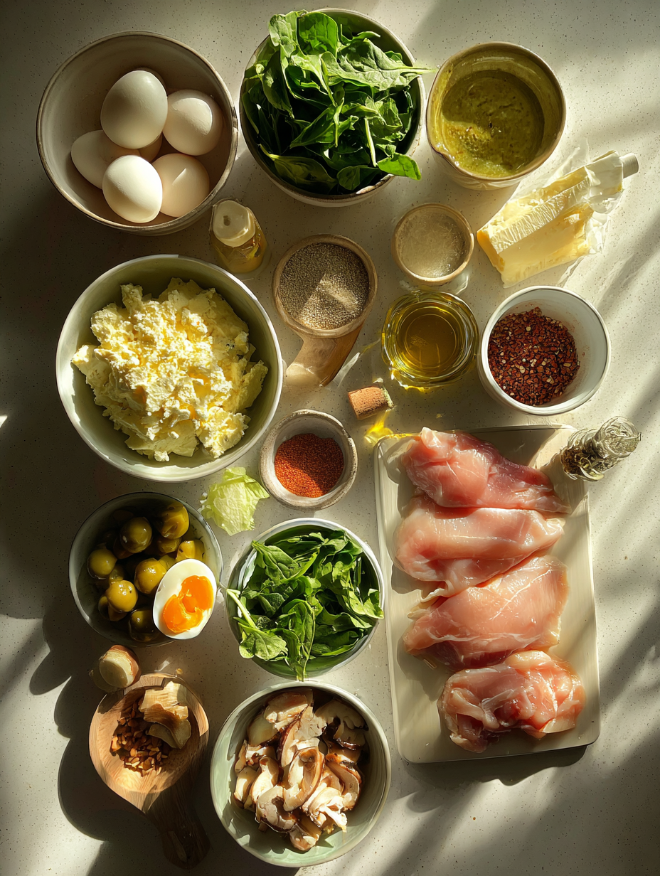 Ingredients for Quick 30-Minute Spinach and Feta Stuffed Chicken