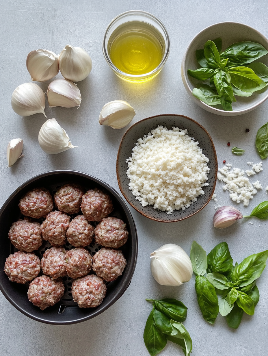 Ingredients for Air Fryer Meatballs Easy Recipe for Dinner